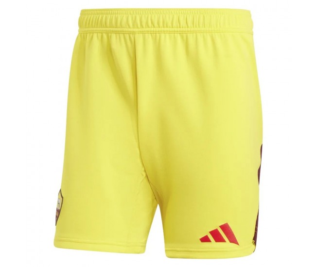 2023-24 AS Roma Mens Yelllow Goalkeeper Shorts